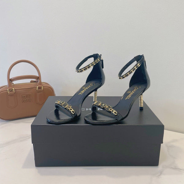 CC 26s High-Heeled Sandals 6.5cm Black Lambskin 941625