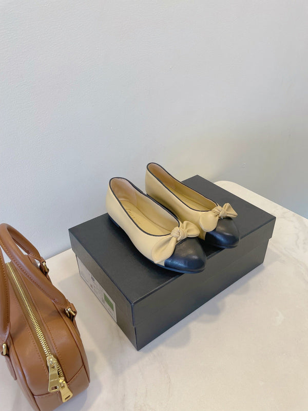 CC Classic Dancing Shoes Black Beige Sheepskin 530545