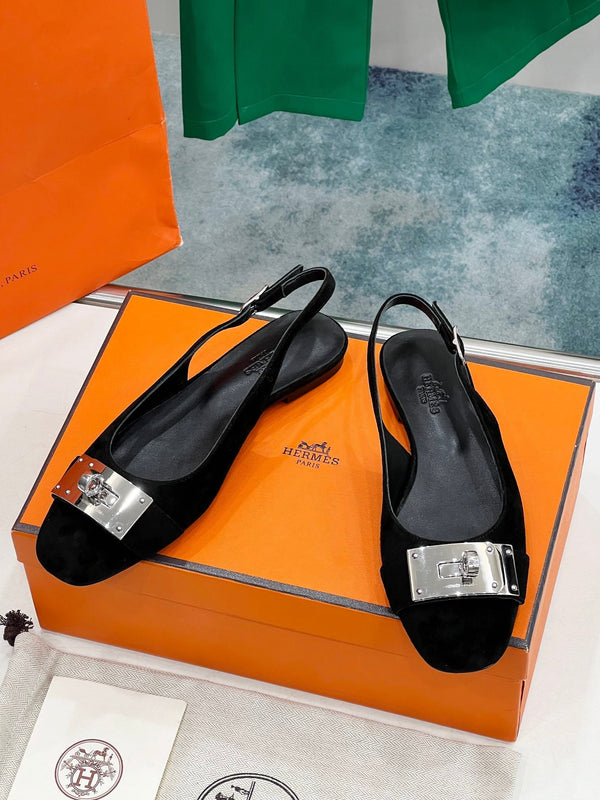 INNOCENTE SLINGBACK IN CAMOSCIO NERO