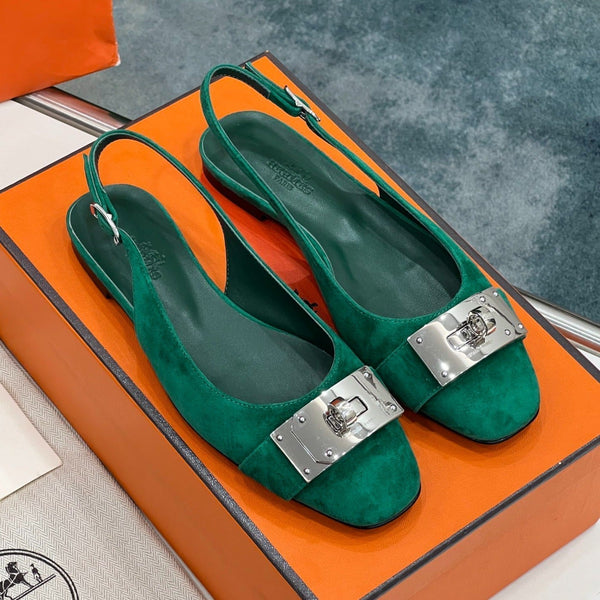 INNOCENTE SLINGBACK CASTLETON VERDE SCAMOSCIATO