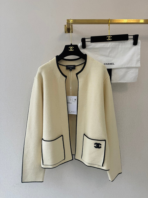 CC 26s Neck Cardigan Beige Cotton 364289