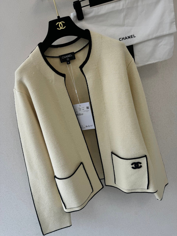 CC 26s Neck Cardigan Beige Cotton 364289