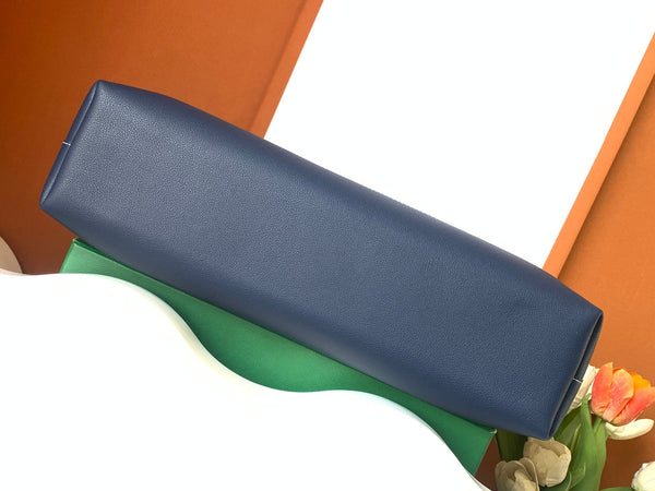 PORTA DOCUMENTI CISALPIN 39 IN TELA GOYARDINE BLU NAVY E PELLE DI VITELLO