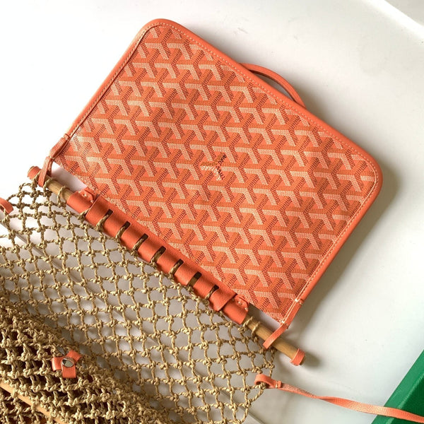BORSA ALIGRE 40 IN RAFIA INTRECCIATA ROSSA E ARANCIONE E PELLE DI VITELLO