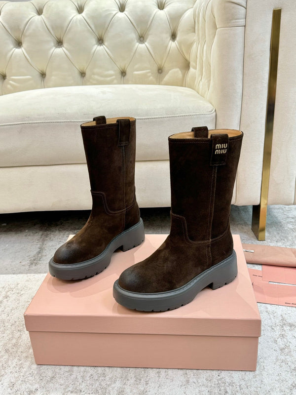 Miu Miu 2026 Mid-Calf Boots Suede 992407