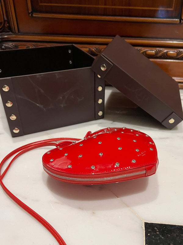 LE COEUR BAG 21 IN CANDY RED PATENT CALFSKIN ATTACHED STRASS