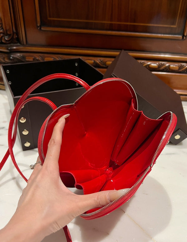 LE COEUR BAG 21 IN CANDY RED PATENT CALFSKIN ATTACHED STRASS