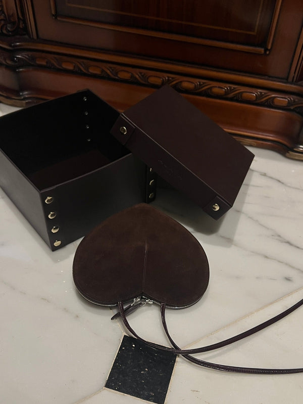 LE COEUR BAG 21 IN HICKORY BROWN SUEDE