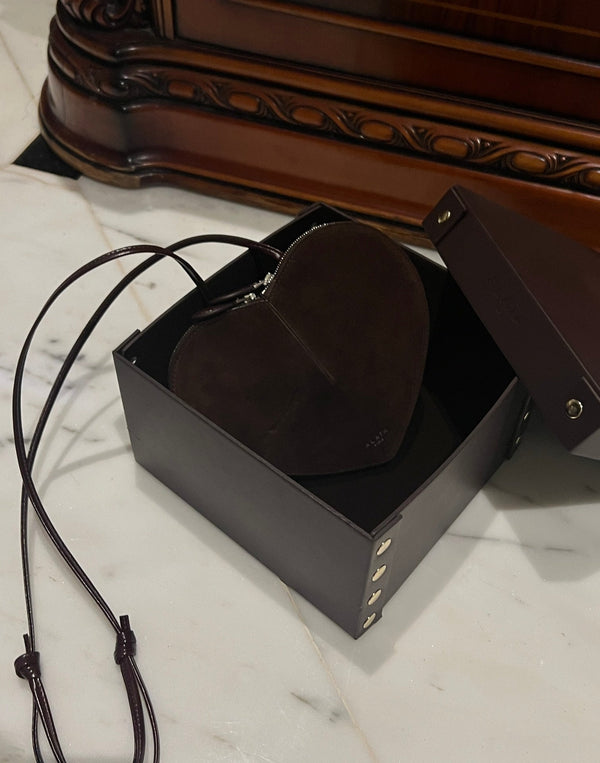 LE COEUR BAG 21 IN HICKORY BROWN SUEDE