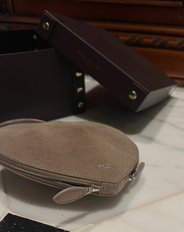 LE COEUR BAG 21 IN HEAVY BROWN SUEDE