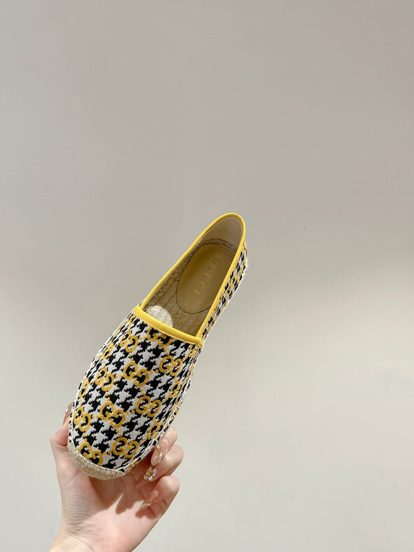 MOCASSINO ESPADRILLAS GG TELA LIMONE E NERA