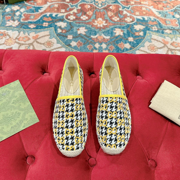 MOCASSINO ESPADRILLAS GG TELA LIMONE E NERA