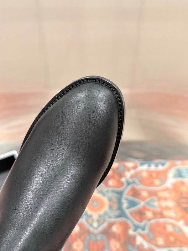 Botte à talon Triomphe Celine Garance 60 mm en veau noir