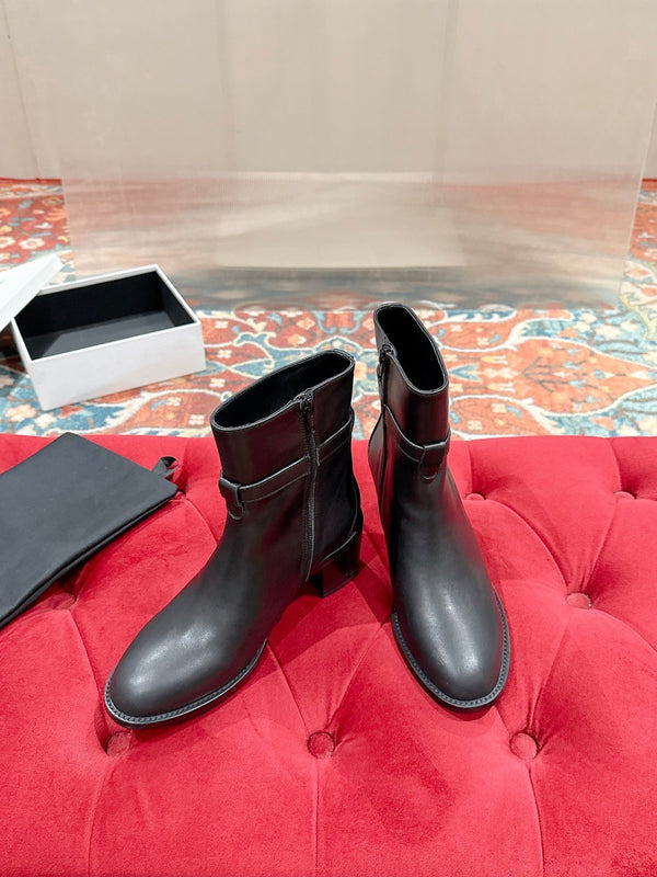 Botte à talon Triomphe Celine Garance 60 mm en veau noir