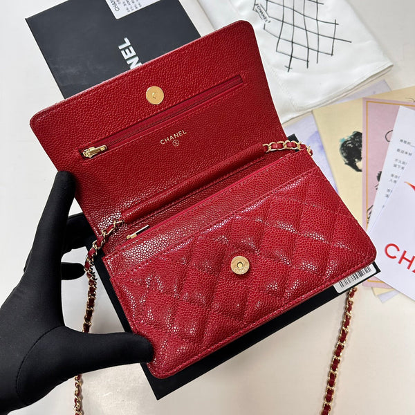 CC WOC Classic Fortune Bag 19cm Red Caviar Leather