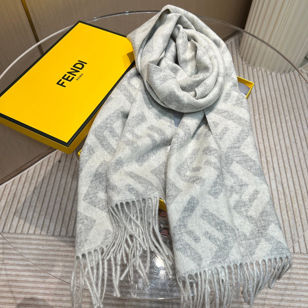 SCIARPA FF 170 CM IN LANA E CASHMERE GRIGIO TORTORA