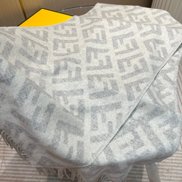 SCIARPA FF 170 CM IN LANA E CASHMERE GRIGIO TORTORA