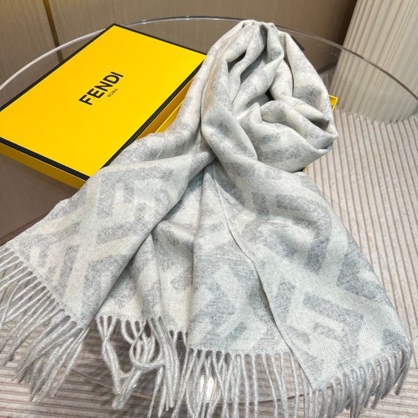 SCIARPA FF 170 CM IN LANA E CASHMERE GRIGIO TORTORA