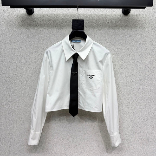 Pra Short Shirt with Tie White Cotton 398346