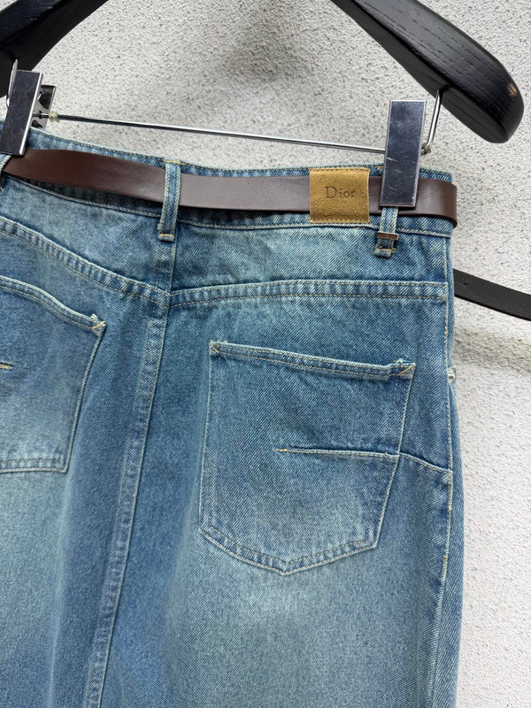 CD 26s Midi Skirts Washed Blue Denim 397750