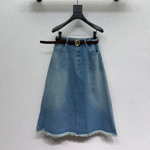CD 26s Midi Skirts Washed Blue Denim 397750