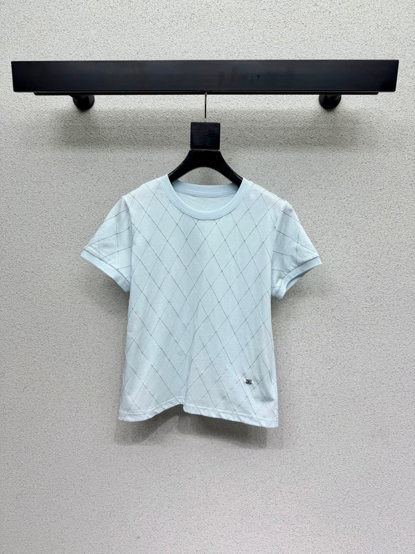 CC 26s Diamond-Patterned Short-Sleeved T-shirt Cotton 398349
