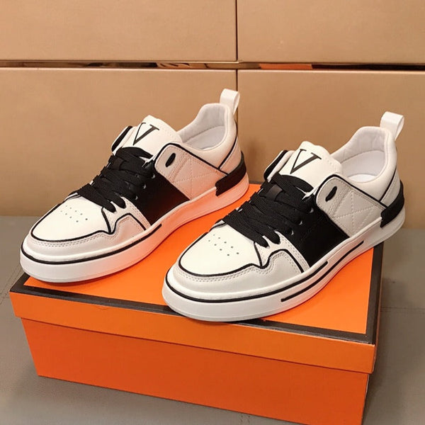 LV SKATE SNEAKERS IN WHITE MIX BLACK CALFSKIN