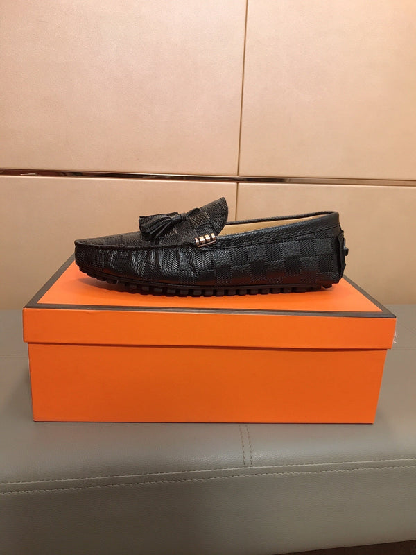 LV LOAFERS BLACK DAMIER CALFSKIN WITH TASSEL
