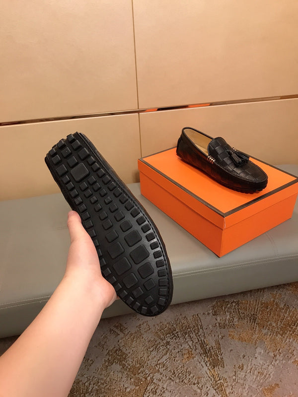 LV LOAFERS BLACK DAMIER CALFSKIN WITH TASSEL