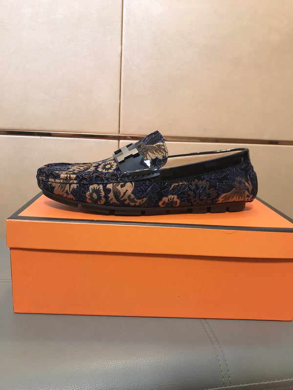 Mocassini da uomo HM Flower in tessuto stampato multicolore in pelle di maiale 685513