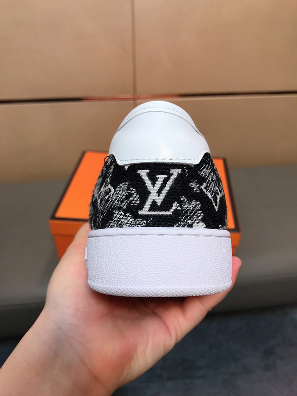 LV TRAINER BLACK MIX WHITE MONOGRAM JACQUARD