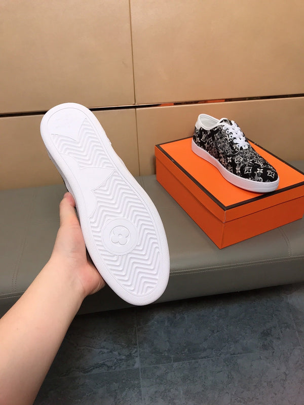 LV TRAINER BLACK MIX WHITE MONOGRAM JACQUARD