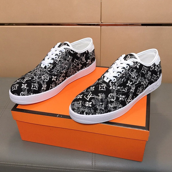 LV TRAINER BLACK MIX WHITE MONOGRAM JACQUARD