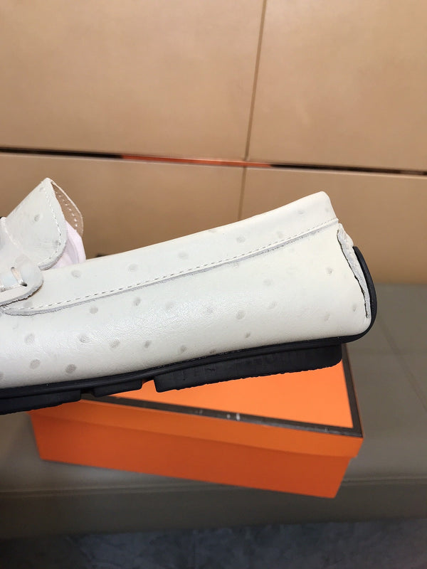 Mocassino da uomo HM in pelle di vacchetta beige 686623