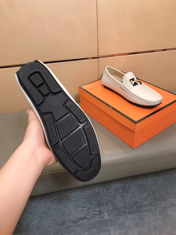 Mocassino da uomo HM in pelle di vacchetta beige 686623