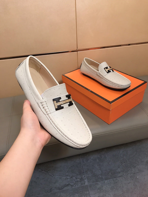 Mocassino da uomo HM in pelle di vacchetta beige 686623