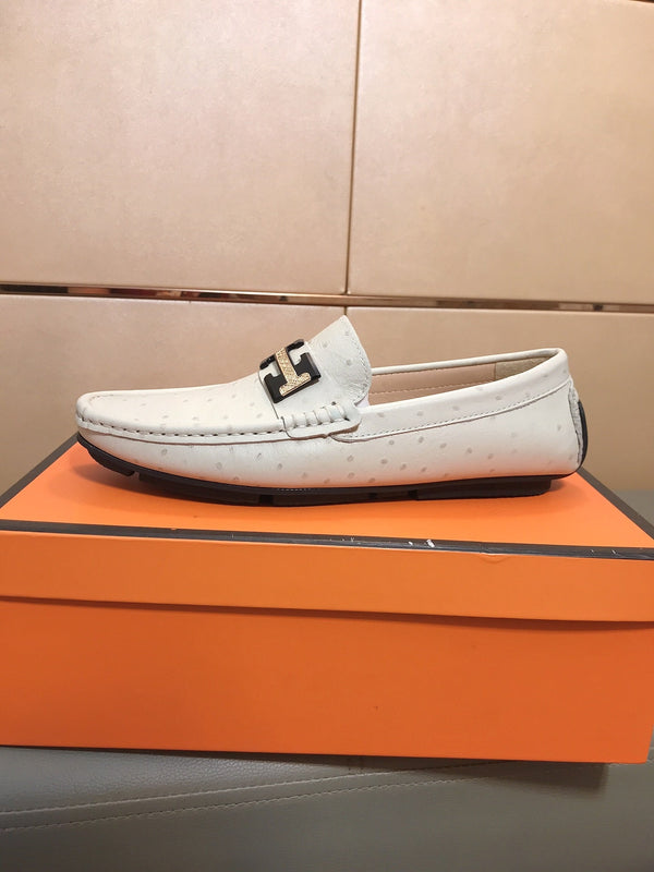 Mocassino da uomo HM in pelle di vacchetta beige 686623