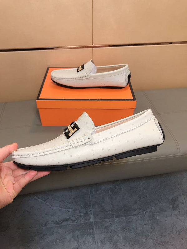 Mocassino da uomo HM in pelle di vacchetta beige 686623