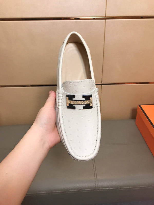 Mocassino da uomo HM in pelle di vacchetta beige 686623