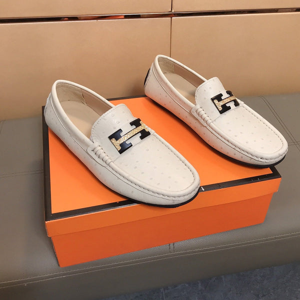 Mocassino da uomo HM in pelle di vacchetta beige 686623