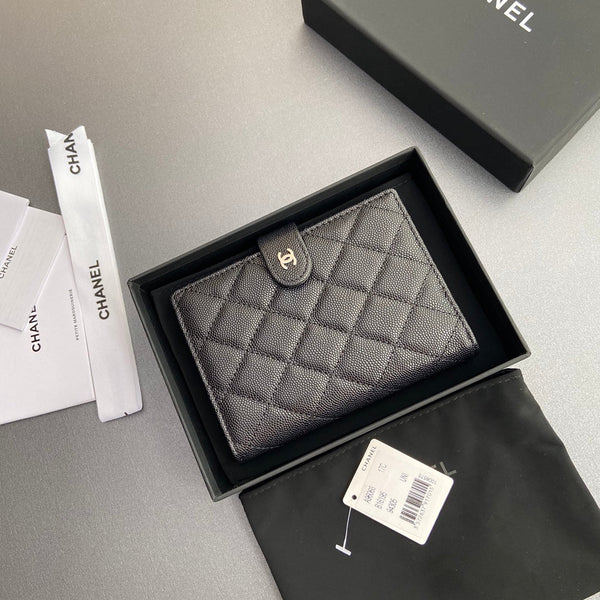 CC 96066 Compact Wallet Black Caviar Sliver Steel 234611