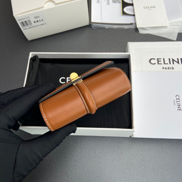 TRIOMPHE 16 Small Trifold Wallet Tan Cowhide Leather