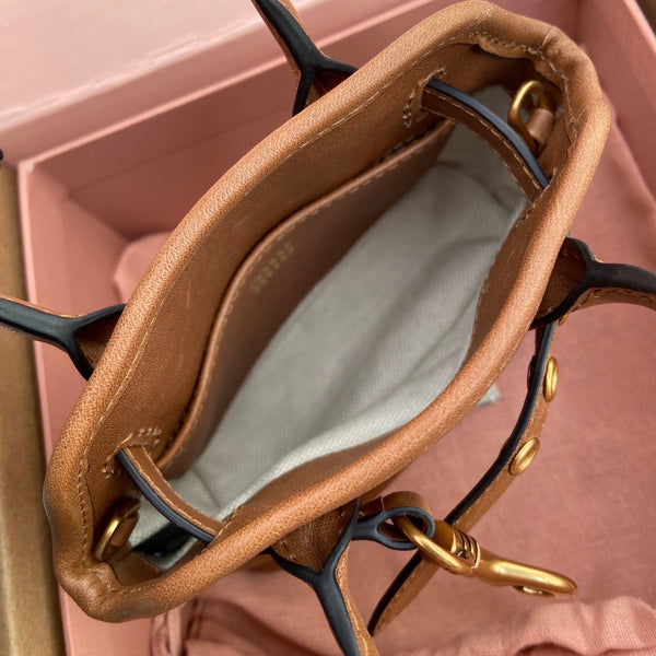 Miu 12.5 Aventure Nappa Leather Bag Oak 240399