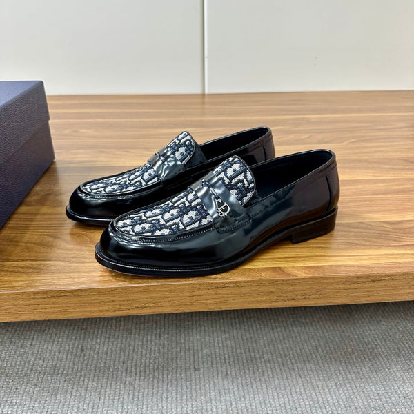 CD Timeless Loafer Black Technical Fabric Cowhide 638620