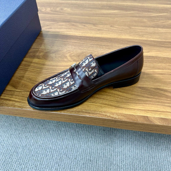 CD Timeless Loafer Brown Technical Fabric Cowhide 638621