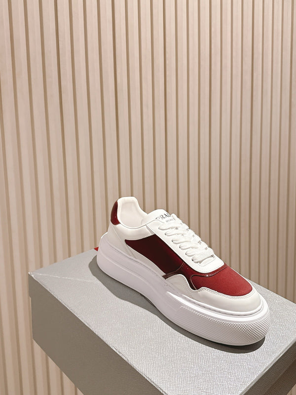 PRA 25s Low-Top Sneakers White/Burgundy Leather & Fabric 449698