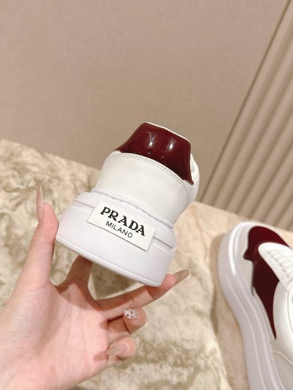PRA 25s Low-Top Sneakers White/Burgundy Leather & Fabric 449698