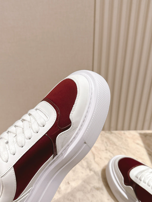 PRA 25s Low-Top Sneakers White/Burgundy Leather & Fabric 449698