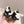 PRA 25s Ballet Flats with Small Buckle Black White Cow Printed Calf-hair 449703