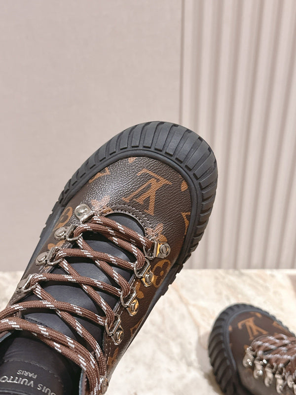 Stivaletto alla caviglia LV Ruby Ranger 50mm in tela monogramma marrone 450337